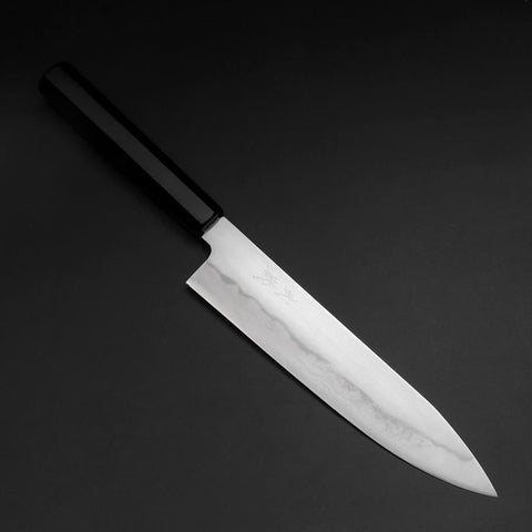 Gyuto Tamahagane Damas Manche en Buffle et Ébène 210mm-[Musashi]-[Couteaux de cuisine japonais]