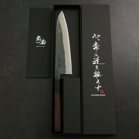 Gyuto V-Toku 2 Kurouchi Manche en Buffle et Ébène 185mm-[Musashi]-[Couteaux de cuisine japonais]