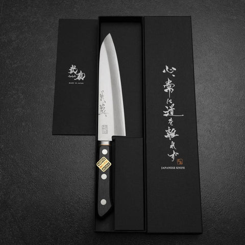 Gyuto VG-1 Poli Manche avec Incrustation de Cuivre Noir 180mm-[Musashi]-[Couteaux de cuisine japonais]