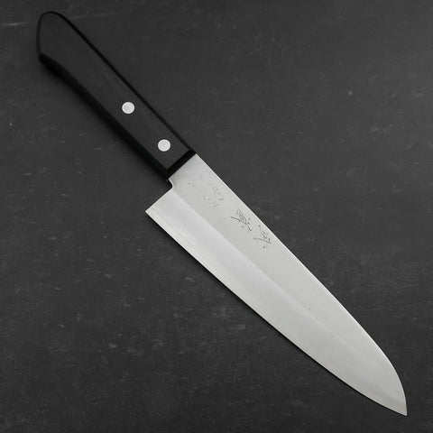 Gyuto VG-1 Polished Western Black Handle 180mm (Tsuba-nashi) (7”)-[Musashi]-[Japanese-Kitchen-Knives]