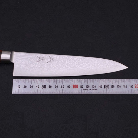 Gyuto VG-10 Damas Manche Occidental Marron 180mm-[Musashi]-[Couteaux de cuisine japonais]
