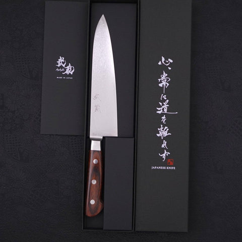 Gyuto VG-10 Damas Manche Occidental Marron 180mm-[Musashi]-[Couteaux de cuisine japonais]