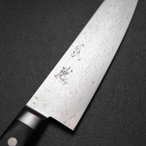 Gyuto VG-10 Damas Manche Occidental Noir 180mm-[Musashi]-[Couteaux de cuisine japonais]