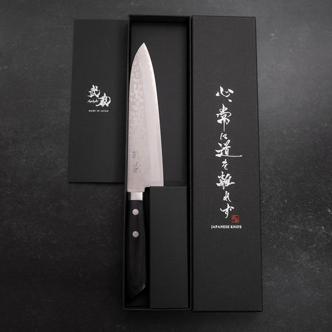 Gyuto VG-10 Damas Manche Occidental Noir 180mm-[Musashi]-[Couteaux de cuisine japonais]
