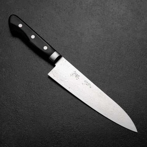 Gyuto VG-10 Damas Manche Occidental Noir 180mm-[Musashi]-[Couteaux de cuisine japonais]