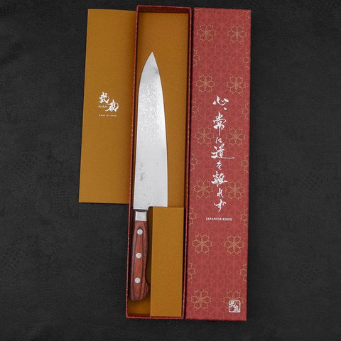 Gyuto VG-10 Damas Manche Occidental en Acajou 210mm-[Musashi]-[Couteaux de cuisine japonais]