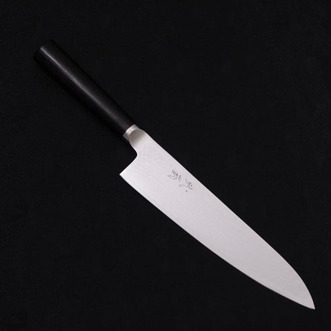 Gyuto VG-10 Damas Manche Occidental en Ébène Rond Noir 210mm-[Musashi]-[Couteaux de cuisine japonais]