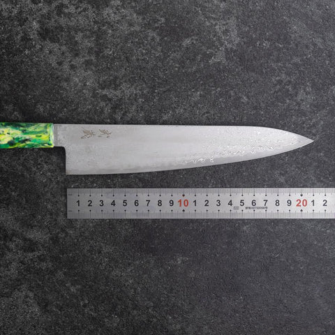 Gyuto VG-10 Damascus Ocean Green Mix Handle 210mm (8.3”)-[Musashi]-[Japanese-Kitchen-Knives]