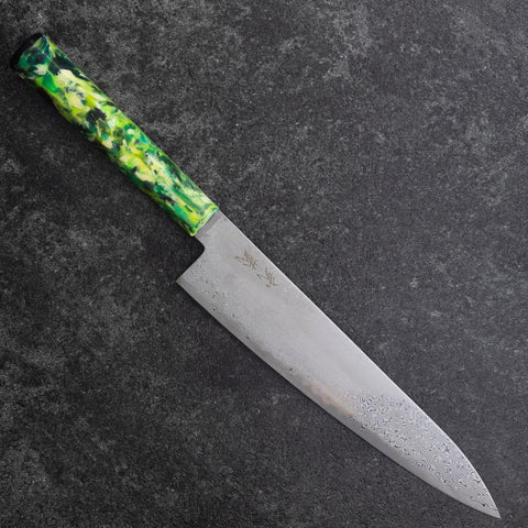 Gyuto VG-10 Damascus Ocean Green Mix Handle 210mm (8.3”)-[Musashi]-[Japanese-Kitchen-Knives]