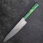 Gyuto VG-10 Damascus Ocean Green Handle 210mm (8.3”)-[Musashi]-[Japanese-Kitchen-Knives]