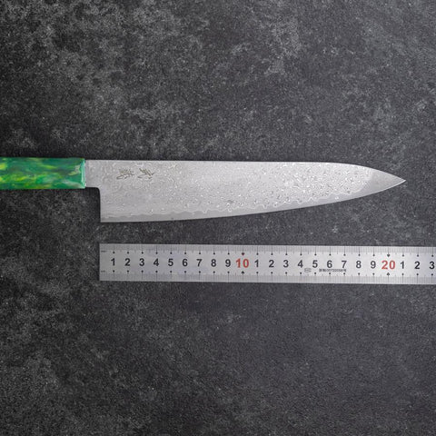 Gyuto VG-10 Damascus Ocean Green Handle 210mm (8.3”)-[Musashi]-[Japanese-Kitchen-Knives]