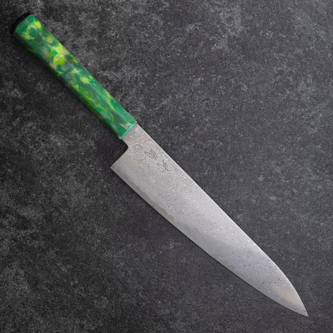 Gyuto VG-10 Damascus Ocean Green Handle 210mm (8.3”)-[Musashi]-[Japanese-Kitchen-Knives]