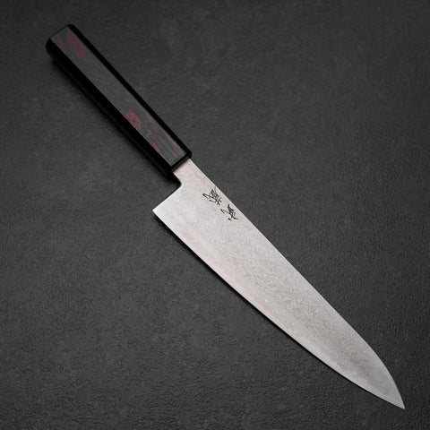 Gyuto VG-10 Damas Manche Urushi Rouge 210mm-[Musashi]-[Couteaux de cuisine japonais]