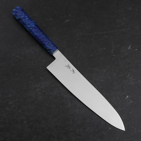 Gyuto VG-10 Damas Manche en Bois de Bouleau Bleu 210mm-[Musashi]-[Couteaux de cuisine japonais]