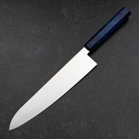 Gyuto VG-10 Damas Manche en Bois de Bouleau Bleu 240mm-[Musashi]-[Couteaux de cuisine japonais]