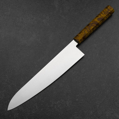 Gyuto VG-10 Damas Manche en Bois de Bouleau Jaune Brun 240mm-[Musashi]-[Couteaux de cuisine japonais]
