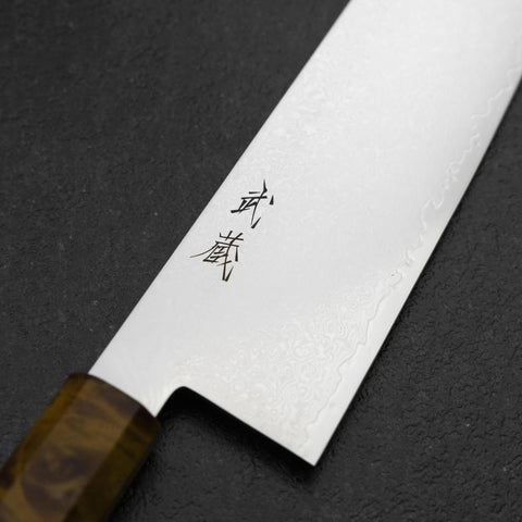 Gyuto VG-10 Damas Manche en Bois de Bouleau Jaune Brun 240mm-[Musashi]-[Couteaux de cuisine japonais]