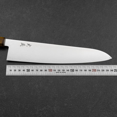 Gyuto VG-10 Damas Manche en Bois de Bouleau Jaune Brun 240mm-[Musashi]-[Couteaux de cuisine japonais]