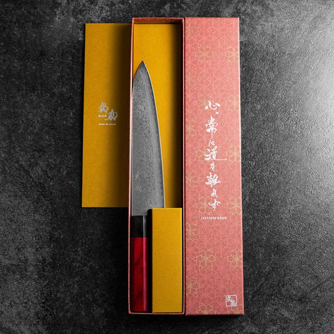 Gyuto VG-10 Damas Manche en Pakka 210mm-[Musashi]-[Couteaux de cuisine japonais]