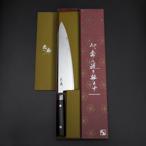 Gyuto VG-10 Damas Oval Noir Manche Occidental 235mm-[Musashi]-[Couteaux de cuisine japonais]