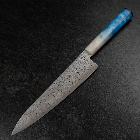 Gyuto VG-10 Damascus Ocean White Blue Handle 210mm (8.3”)-[Musashi]-[Couteaux de cuisine japonais]