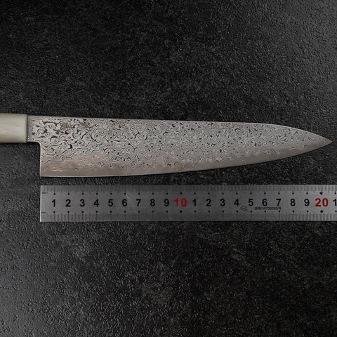 Gyuto VG-10 Damascus Ocean White Blue Handle 210mm (8.3”)-[Musashi]-[Couteaux de cuisine japonais]