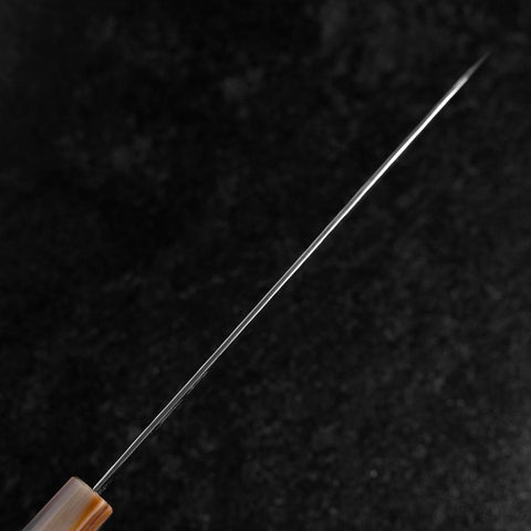 Gyuto VG-10 Miroir Tsuchime Damas Manche en Buffle et Érable Rose clair 210mm-[Musashi]-[Couteaux de cuisine japonais]
