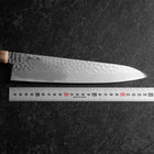 Gyuto VG-10 Miroir Tsuchime Damas Manche en Buffle et Érable Rose foncé 240mm-[Musashi]-[Couteaux de cuisine japonais]