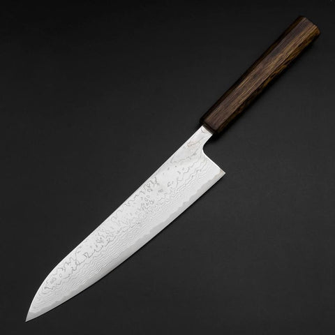 Gyuto VG-10 Nickel en Vagues Damas Manche Sumi Urushi 210mm-[Musashi]-[Couteaux de cuisine japonais]