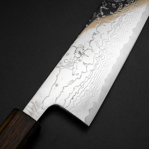 Gyuto VG-10 Nickel en Vagues Damas Manche Sumi Urushi 210mm-[Musashi]-[Couteaux de cuisine japonais]