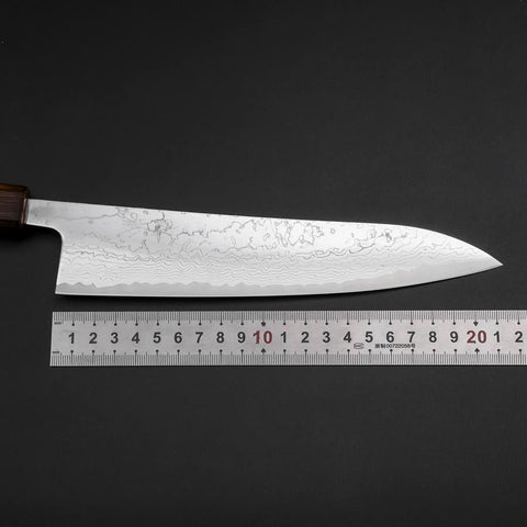Gyuto VG-10 Nickel en Vagues Damas Manche Sumi Urushi 210mm-[Musashi]-[Couteaux de cuisine japonais]