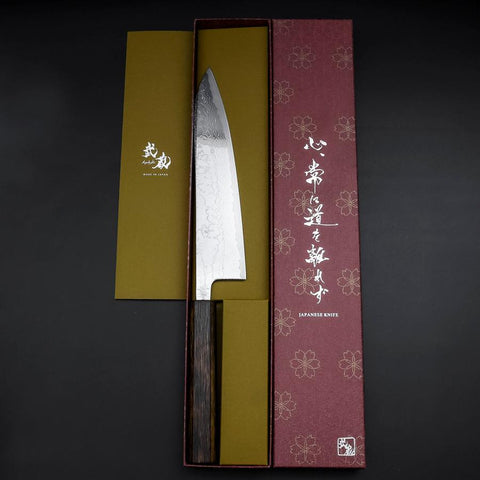Gyuto VG-10 Nickel en Vagues Damas Manche Sumi Urushi 210mm-[Musashi]-[Couteaux de cuisine japonais]