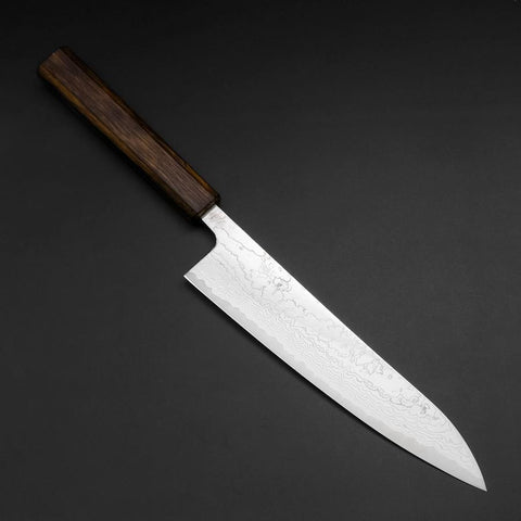 Gyuto VG-10 Nickel en Vagues Damas Manche Sumi Urushi 210mm-[Musashi]-[Couteaux de cuisine japonais]