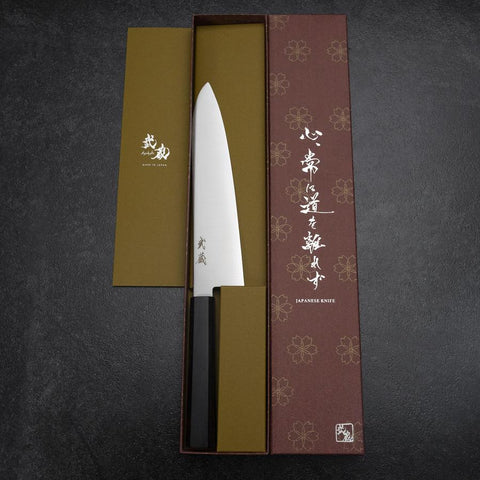 Gyuto VG-10 Poli Manche en Ébène 205mm-[Musashi]-[Couteaux de cuisine japonais]