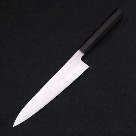 Gyuto VG-10 Poli Manche en Ébène avec Double Embouts en Buffle 210mm-[Musashi]-[Couteaux de cuisine japonais]