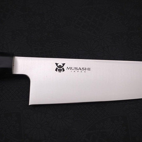 Gyuto VG-10 Poli Manche en Ébène avec Double Embouts en Buffle 210mm-[Musashi]-[Couteaux de cuisine japonais]