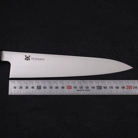 Gyuto VG-10 Poli Manche en Ébène avec Double Embouts en Buffle 210mm-[Musashi]-[Couteaux de cuisine japonais]