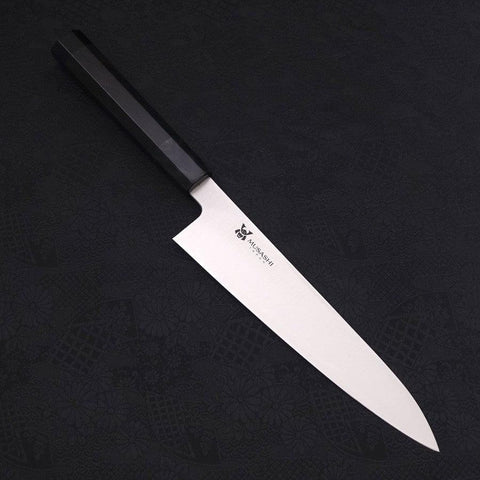 Gyuto VG-10 Poli Manche en Ébène avec Double Embouts en Buffle 210mm-[Musashi]-[Couteaux de cuisine japonais]