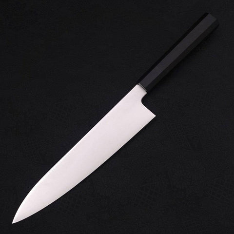 Gyuto VG-10 Poli Manche en Ébène avec Double Embouts en Buffle 240mm-[Musashi]-[Couteaux de cuisine japonais]