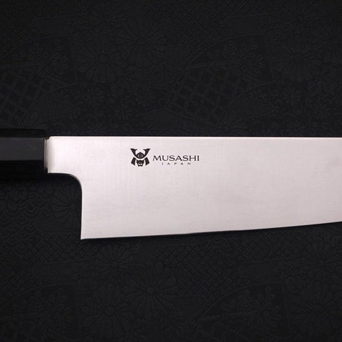 Gyuto VG-10 Poli Manche en Ébène avec Double Embouts en Buffle 240mm-[Musashi]-[Couteaux de cuisine japonais]