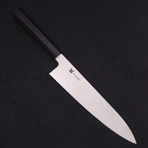 Gyuto VG-10 Poli Manche en Ébène avec Double Embouts en Buffle 240mm-[Musashi]-[Couteaux de cuisine japonais]