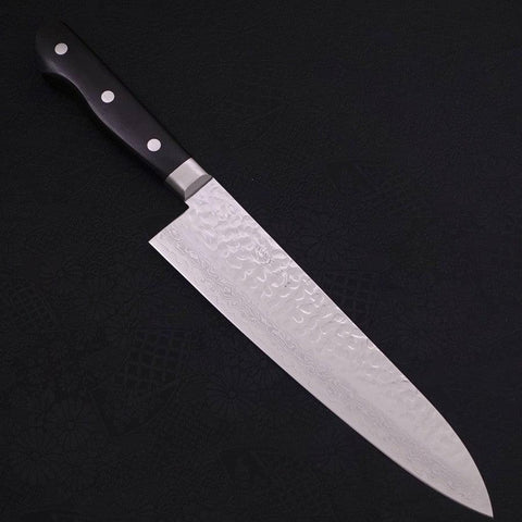 Gyuto VG-10 Tsuchime Damas Manche Occidental Noir 210mm-[Musashi]-[Couteaux de cuisine japonais]