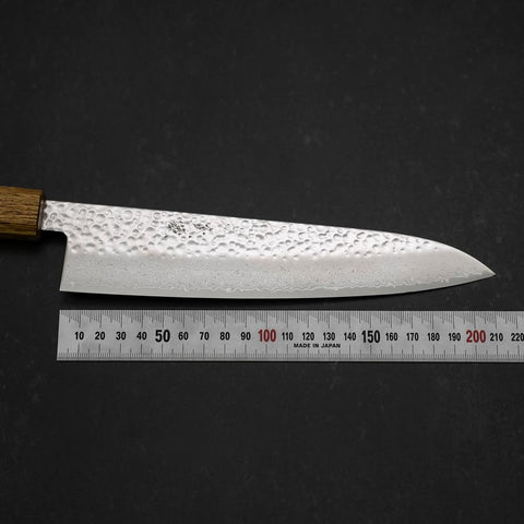 Gyuto VG-10 Tsuchime Damas Manche Yaki Urushi 210mm-[Musashi]-[Couteaux de cuisine japonais]
