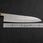 Gyuto VG-10 Tsuchime Damas Manche Yaki Urushi 210mm-[Musashi]-[Couteaux de cuisine japonais]