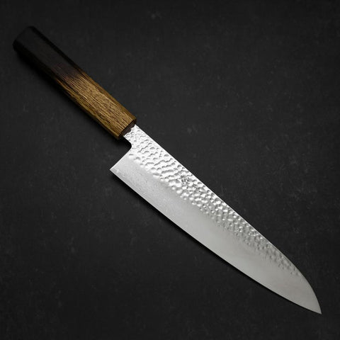 Gyuto VG-10 Tsuchime Damas Manche Yaki Urushi 210mm-[Musashi]-[Couteaux de cuisine japonais]