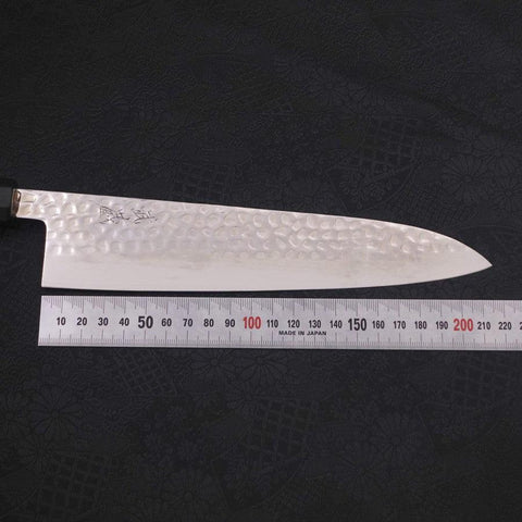 Gyuto VG-10 Tsuchime Damas Manche en Buffle et Ébène 210mm-[Musashi]-[Couteaux de cuisine japonais]