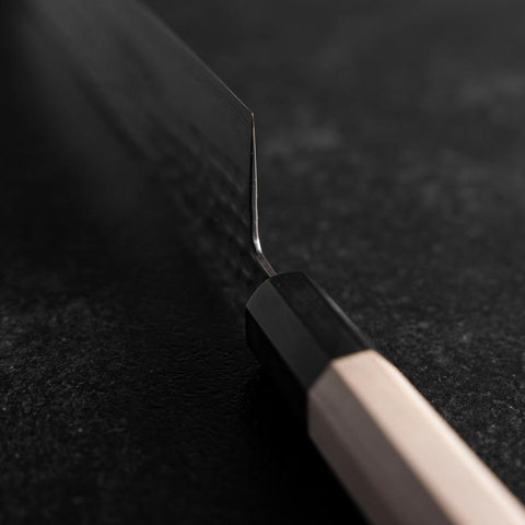 Gyuto VG-10 Tsuchime Damas Manche en Buffle et Magnolia 210mm-[Musashi]-[Couteaux de cuisine japonais]