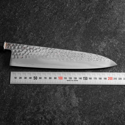 Gyuto VG-10 Tsuchime Damas Manche en Buffle et Magnolia 210mm-[Musashi]-[Couteaux de cuisine japonais]