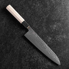 Gyuto VG-10 Tsuchime Damas Manche en Buffle et Magnolia 210mm-[Musashi]-[Couteaux de cuisine japonais]