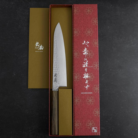 Gyuto VG-10 Tsuchime Damas Manche en Frêne 210mm-[Musashi]-[Couteaux de cuisine japonais]